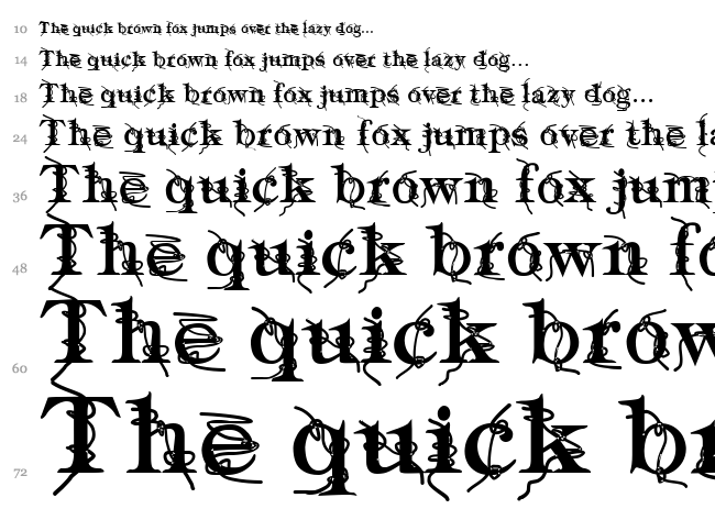 Typography Ties font waterfall